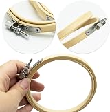 LAMXD 8 Pack 4 Inch Mini Bamboo Embroidery Hoop Cross Stitch Ring view 4