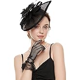 GurZinn Fascinator Hat Veil Feather Fascinator Tea Party Bridal Wedding Veil Pillbox Hat