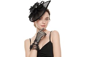 GurZinn Fascinator Hat Veil Feather Fascinator Tea Party Bridal Wedding Veil Pillbox Hat