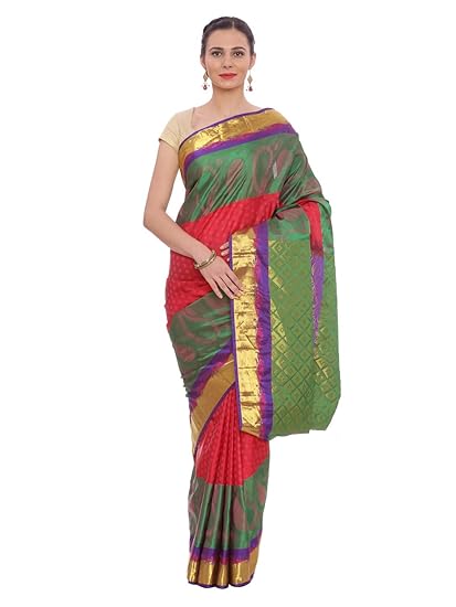Womens Kanjivaram Silk Saree with Blouse Piece (CCMYSS6329)