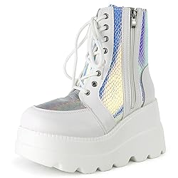 Tscoyuki Platform Ankle Boots for Women Chunky High
