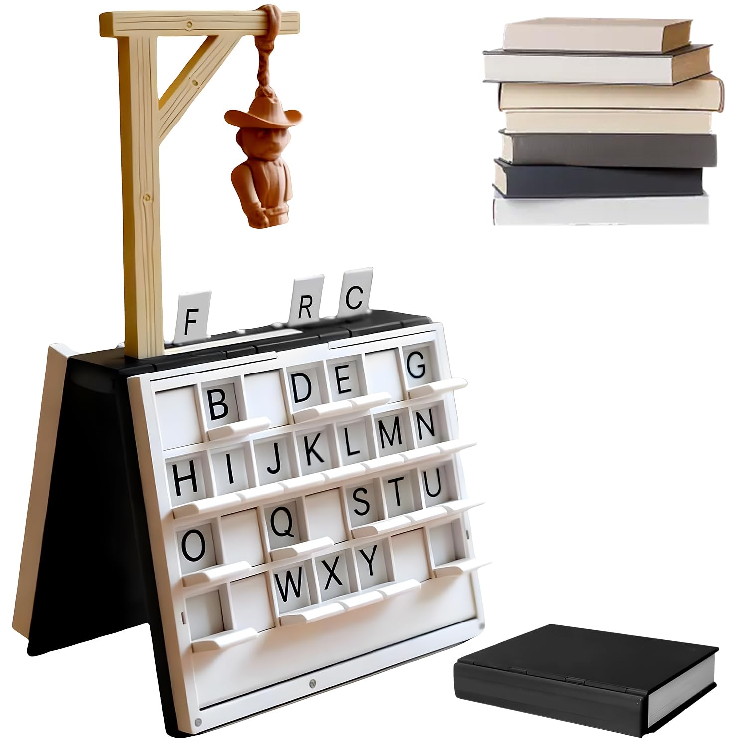 Han-gman Game, Play-books Games, Ha-ngman Board Game, 3D Printed Magnetic Chess Set, Portable Vocabulary Words Spelling Challenge Table Games With Book Design for Home, Travel, Holiday, Party