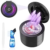 Ultrasonic Retainer Cleaner, 45kHz Retainer Cleanering Machine for Dentures, Night Guard Mouth Guard Denture Cleaner for Aligner, Braces, Jewelry 2 Modes with 180ML Large Capacity Tank (Black)