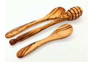 MARGOUMY Honey Dipper 6 inches,Small Wooden Spoon 5.6 inches and mini wooden spoon 4.3 inches set