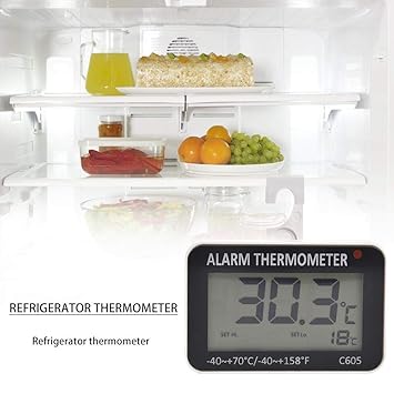 Termómetro de frigorífico de precisión digital con gran pantalla ...