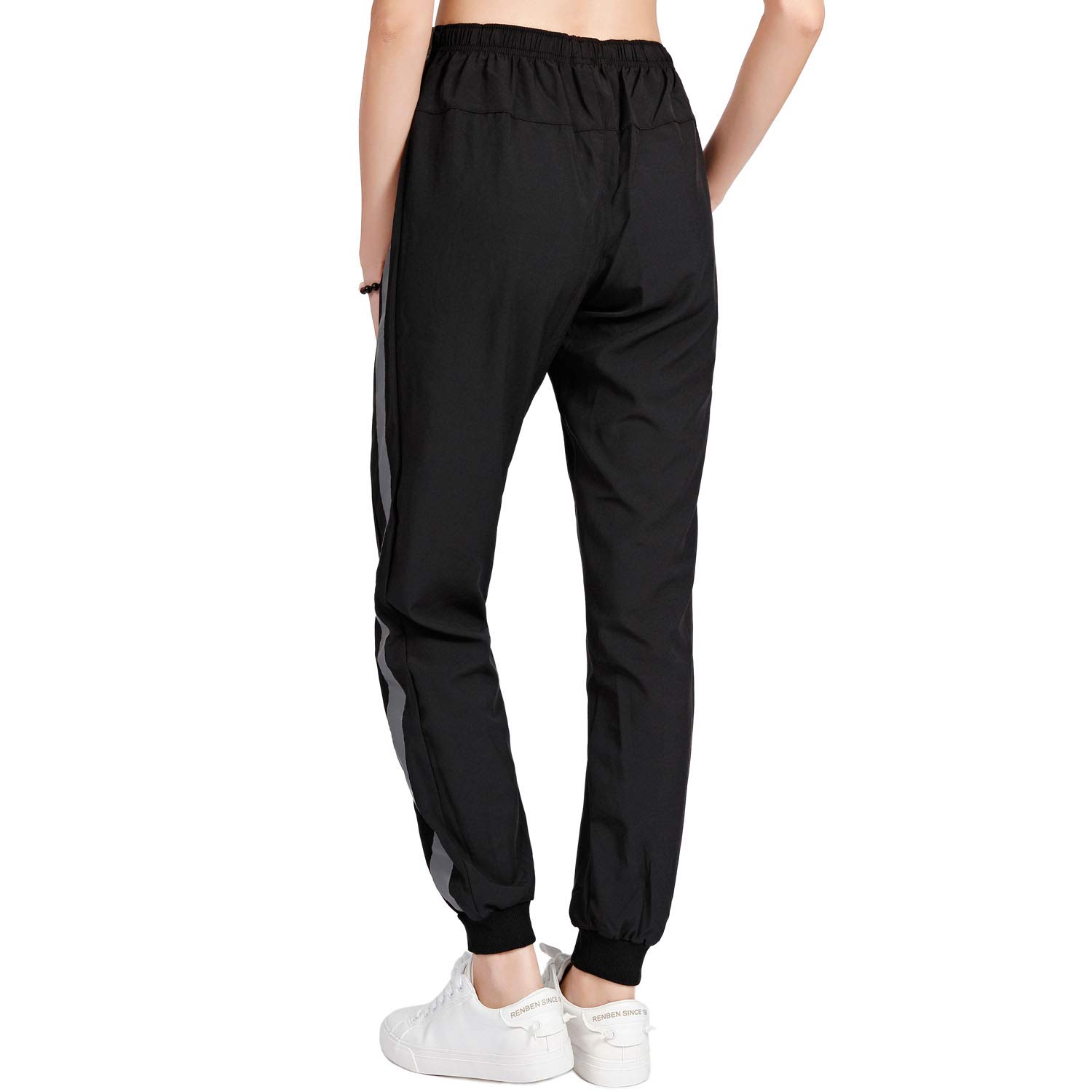 newlashua Women\'s Jogger Pants Light Weight Outdoor Workout Running Pants L Black