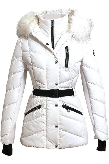 White Scuba Stretch Belted Active Coat 