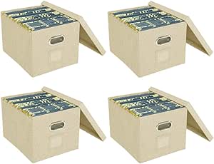 ATBAY Caja de archivadores de almacenamiento con tapas ...