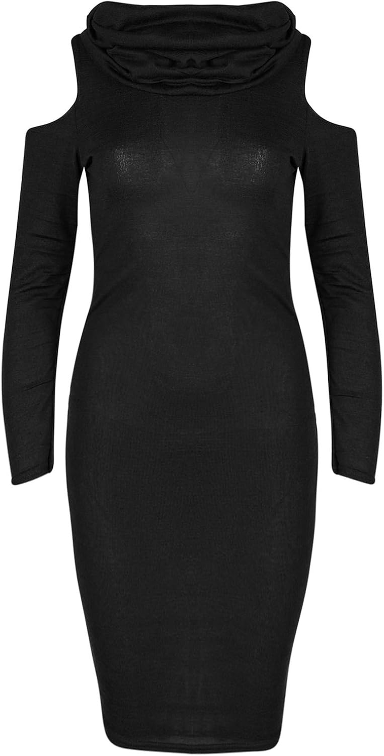 cold shoulder bodycon midi dress