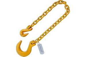 YELLOW LIFTING 1/2"x6' Grade 80 Foundry Hook Recovery Chain G80 with Grab Hook End WLL 12000 LBS