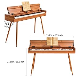 UISCOM 88 Key Weighted Digital Piano - Wooden Desk