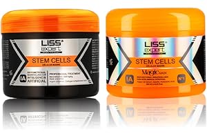 LISS EXPERT PROFESSIONAL Liss Expert Stem Cells Smoothing Treatment 8.45 oz (ONE shoulder length app) and Magic AI Mask, 8.45 oz Set Hyaluronic Acid, Collagen, Argan Oil, Keratin and Stem Cells for after care SET (1, 8.45)