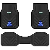 FLORICH Car Floor Mats, Heavy Duty Floor Mats for Cars, 3 Piece All-Weather Floor Mats with Anti-Slip Backing, Universal Trim-to-Fit, Waterproof Automotive Floor Mat for Cars Trucks SUV (Blue)