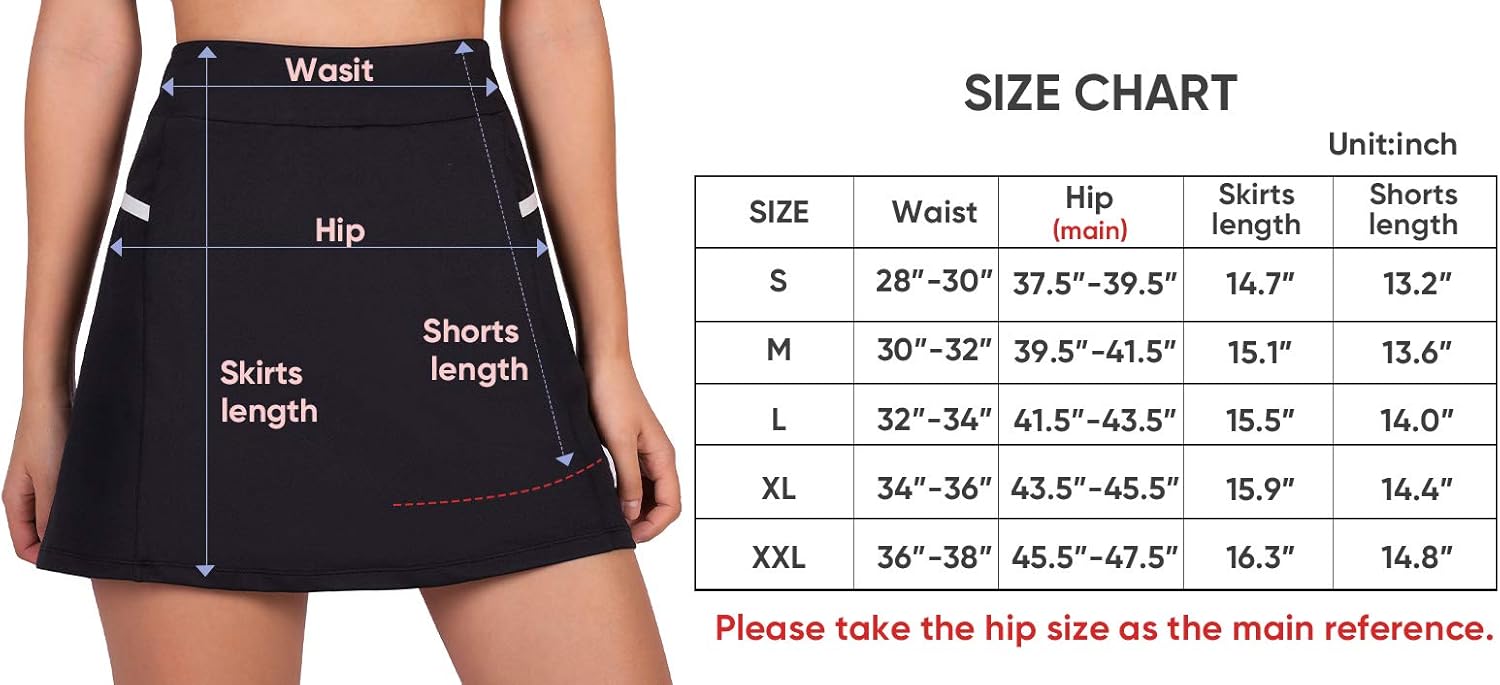 Cycorld Women's Tennis Skorts, Golf Skirts, Lightweight Skirts for Golf, Workout,Running: Clothing
