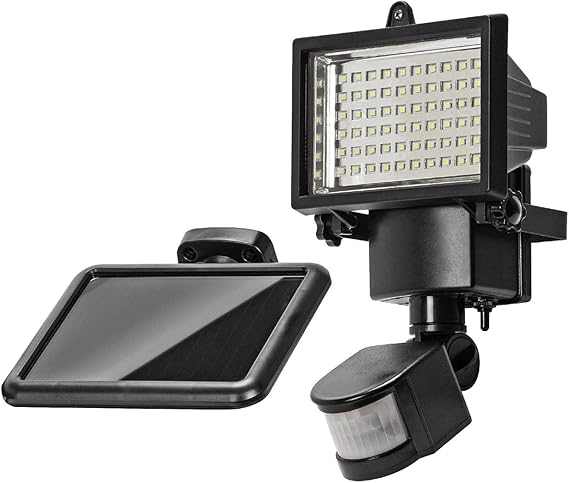 maysak reflector solar 60 led pir con sensor de movimiento luz de seguridad para exteriores 750 lumenes ultra brillante 25 metros de largo