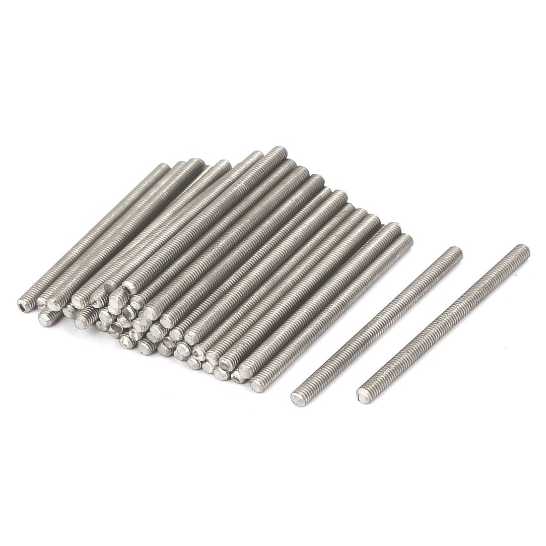 sourcingmap M3 x 45mm 0.5mm Pitch 304 Stainless Steel Fully Threaded Rods Fasteners 50 Pcs