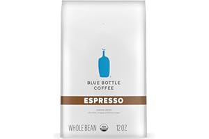 BLUE BOTTLE COFFEE Blue Bottle Whole Bean Organic Coffee, Espresso, Dark Roast, 12 Ounce bag (Pack of 1)