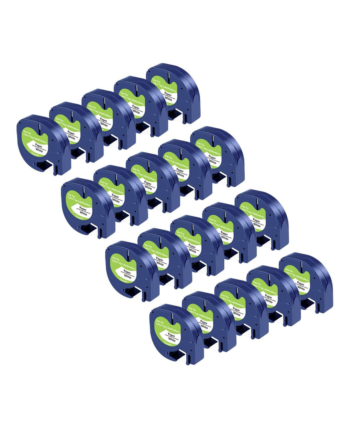 UNOKA 20 Packs Letratag Paper Label Tape Refills for DYMO LetraTag LT-100H LT-100T XR 200B XM 2000 Label Makers, 91200 91220 91330 S0721510, Black on White