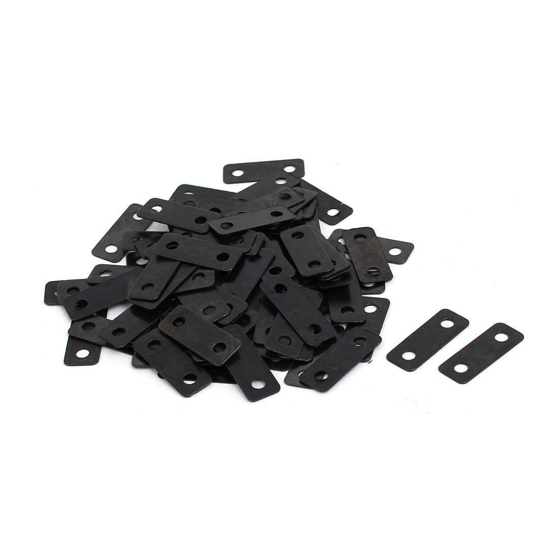 Sourcingmap 24mmx9mmx0.5mm Metal Rectangle Flat Repair Fixing Plate Angle Bracket 100pcs
