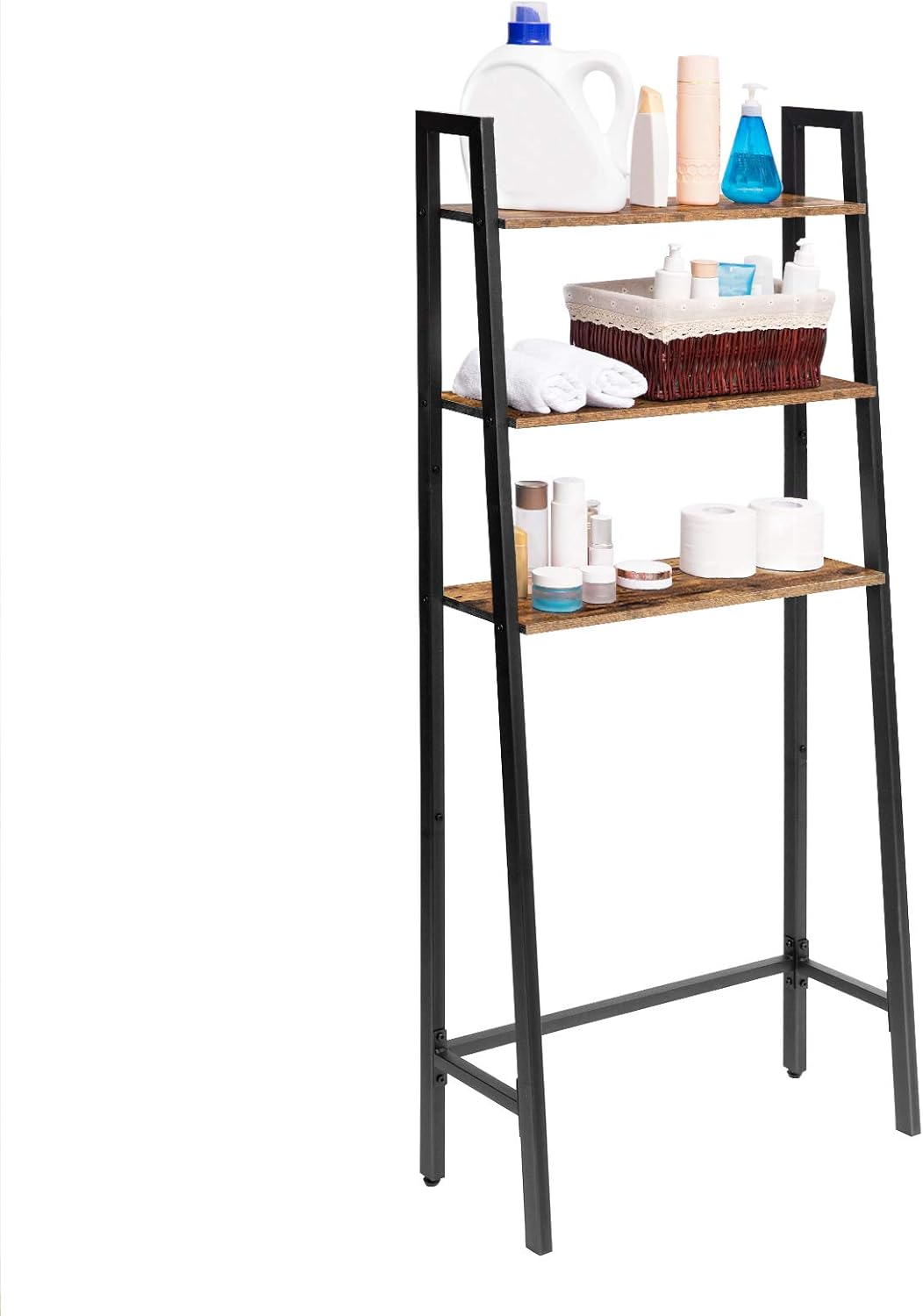 hoobro shoe rack on Home Kitchen Rustic Brown Bf42ts01 3 Tier Toilet Storage Rack Easy To Assemble Industrial Multi Functional Over The Toilet Cabinet Hoobro Bathroom Space Saver Stable Furniture