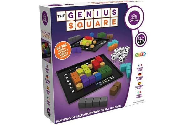 The Genius Square – Game of the Year Award Winner! 60000+ Solutions STEM Puzzle Game! Roll the Dice & Race Your Opponent to F