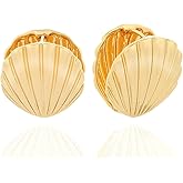 Bemous Gold SeaShell Earrings Stud Sea Shell Earring Summer Ocean Earrings for Women