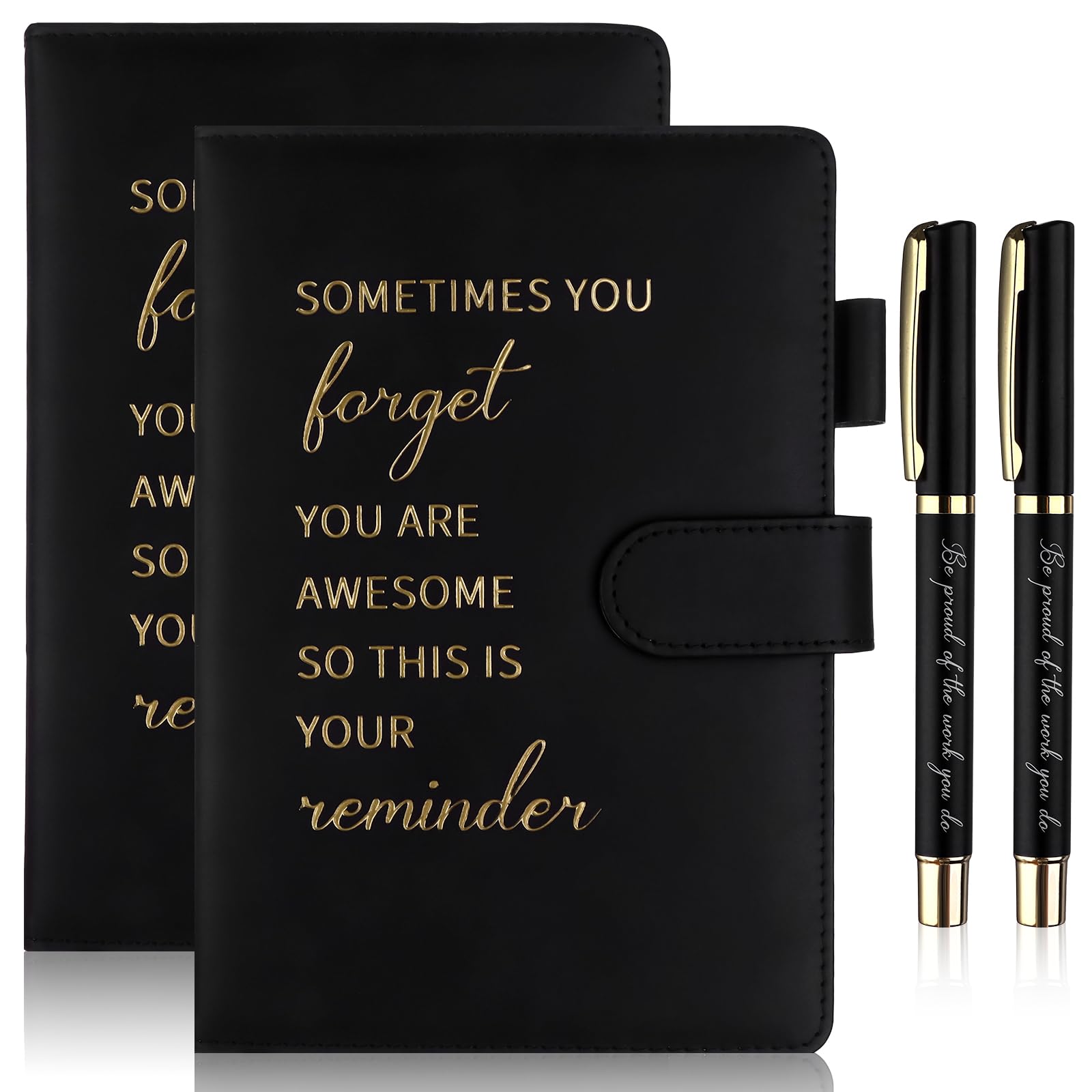 Augenstern 4 Pack Employee Appreciation Gifts Set Inspirational A5 Leather Notebooks Motivational Pens Coworker Thank You Gifts for Colleagues Employees Staff Nurse Teacher Team Gift