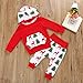Baby Boys Girls Merry Christmas Clothing Set-Deer&Tree Print Long Sleeve Hoodie Tops+Long Pants 2pcs Outfit (6-12 Months, Red)