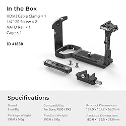 SmallRig Cage for Sony FX30 FX3 with Cable Clamp