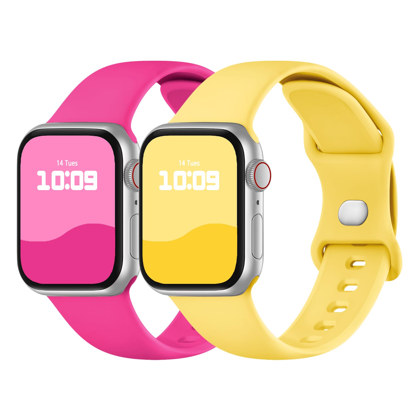 Adepoy 2 Pack Strap Compatible with Apple Watch Straps 49mm 46mm 45mm 44mm 42mm 41mm 40mm 38mm, Soft Silicone Sport Band with Classic Clasp for iWatch SE3 Ultra3/2/1 Series 11 10 9 8 7 6 5 4 3 2 1