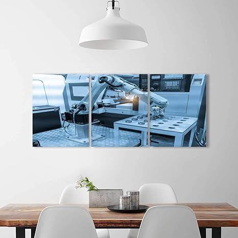 Amazon Philiphome 3点 複数の写真 ウォールアート フレームレス ロボットアイコン ロボット腕 工程 工程 アイコン 壁の装飾に最適 幅12 X 高さ16 X 3点 W32 X H48 3pcs Slh Wqq 0810 104kxg122 3p アートフレーム ポスター オンライン通販