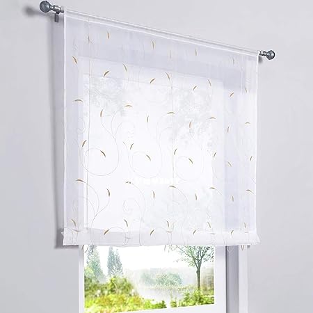 Amazon Com Tie Up Roman Shades Tap Top Semi Sheer Balloon Curtain