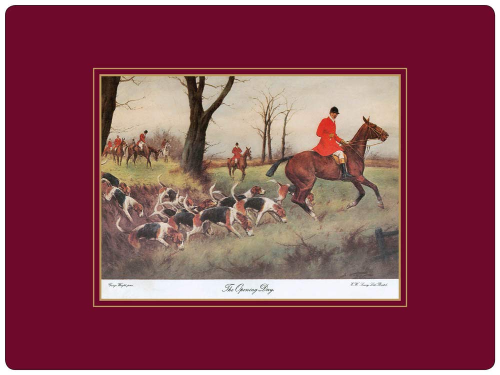 Lady Clare Hunting Scenes Melamine Placemats Large Set of 4 30 x 40 cm