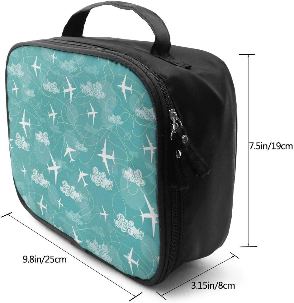 Vbcdgfg Cute Airplane Cartoon Makeup Bag Travel Cosmetic