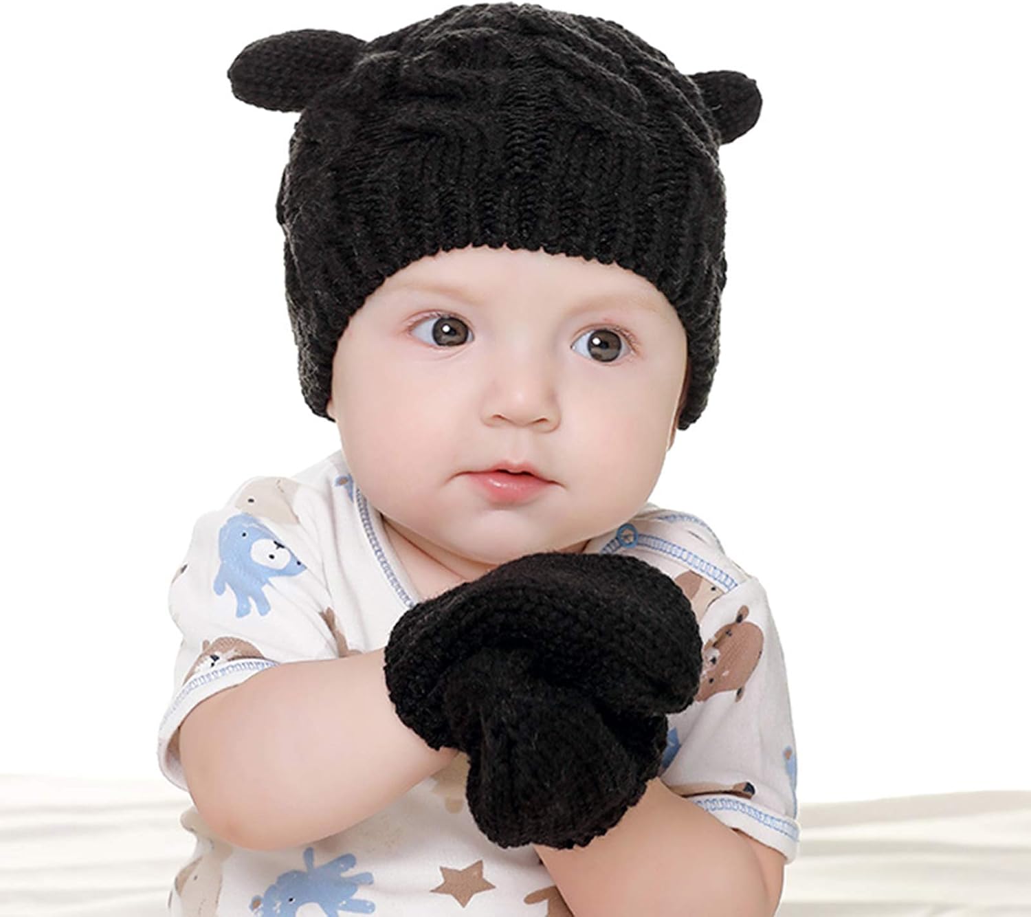 infant winter hat and mittens