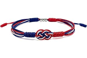 HARACRAFT Infinity Country Proud Bracelet, Forever Country Flag Color Tibetan Bracelet, Surfer String Wrap Bracelet for Men, Women, Forever Friendship, Luck and Protection