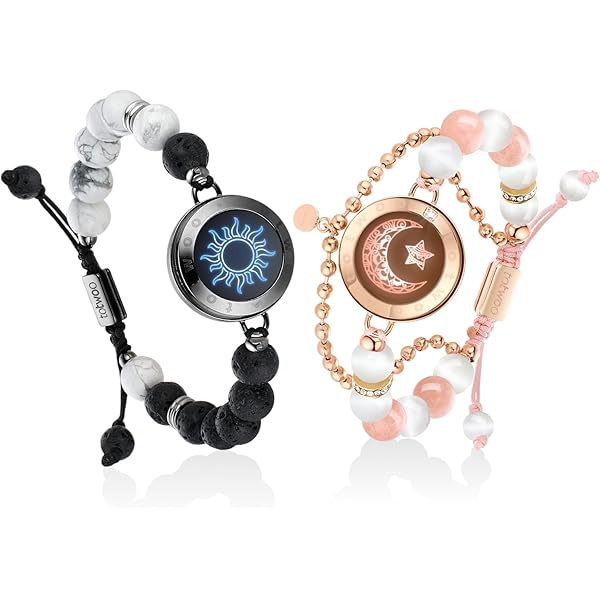 SOS Emergency Alert Bracelet PULOMI Long Distance Touch Bracelets  Smart Matching  Vibration & Light-Up Bracelets For Couples, Friends & Family Smart Matching  Bracelet With Vibration