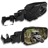 SHEJISI UTV Side Mirrors,UTV Mirror Automatic Folding and Resetting in The Event of Collision,Fits 1.5"-2"Roll Bars Compatible with Polaris RZR,Can Am X3, Honda Pioneer, Kawasaki Mule, Cfmoto Zforce