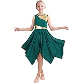 ORIDOOR Sleeveless Praise Dance Costumes Girls Metal Irregular Worship Liturgical Lyrical Dance Church Tunic Outerwear