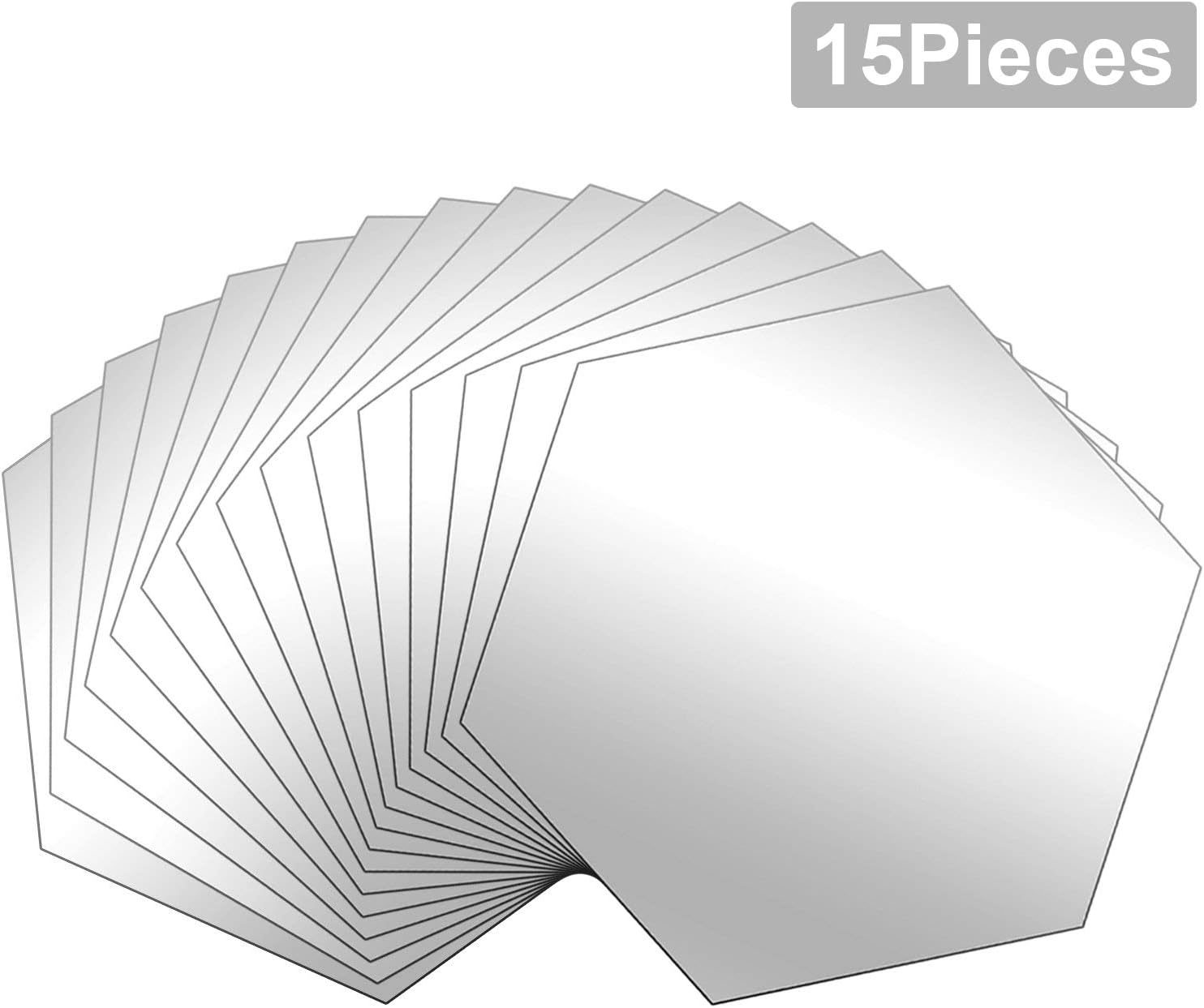 BBTO 15 Pieces Mirror Sheets Flexible Non Glass Mirror Plastic Mirror Self Adhesive Tiles Mirror Wall Stickers (3.5 Inch): Home & Kitchen