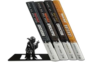 Neisouf Black Metal Bookend, Cute, Unique, Heavy Duty, Bookends for Shelves (Master)