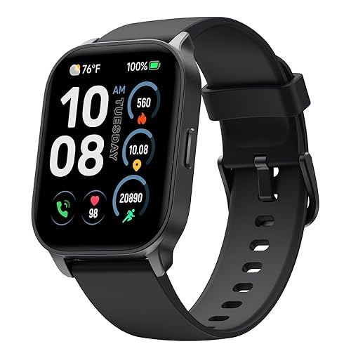 TOOBUR Smart Watch for Men Women, Smartwatch Compatible Android and iOS Phone, Answer/Make Calls, Fitness Tracker Watch, Heart Rate/Sleep Tracker/100 Sports/IP68 Waterproof, Midnight
