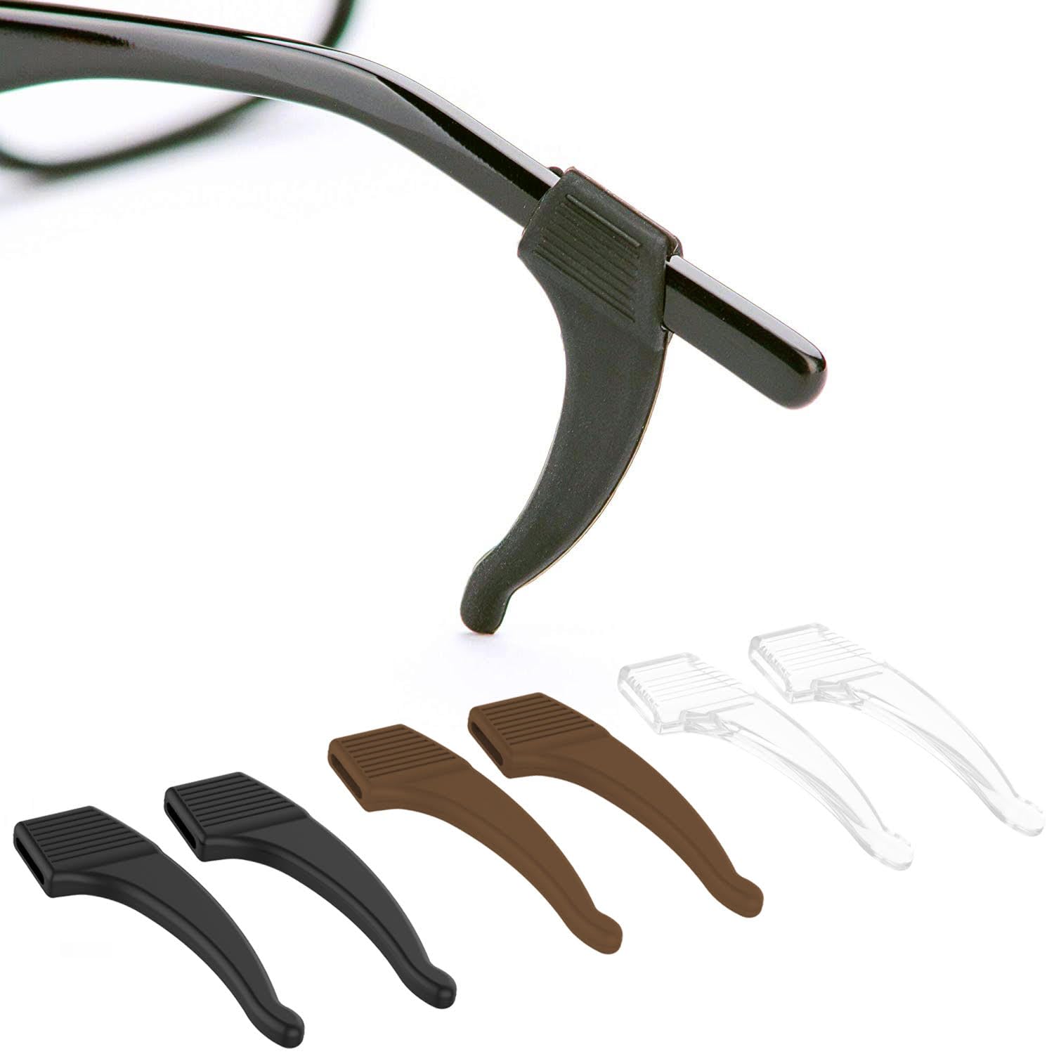 Photo 1 of Anchor Glasses Straps - 3 Pack - Sunglasses Retainer Anti-Slip Glasses Grip Ear Hook Eyeglasses Anti-Slip Temple Tip Glasses Holder (Tricolor)
