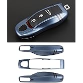 LIMBQS Key Fob Cover for Porsche Macan Panamera 911, Key Chain Keychain Key Cover for Cayenne 718 Cayman Boxster