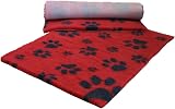 Vet Fleece Vet Bed Original Non-Slip 118x30 Red Charcoal Paws view 4