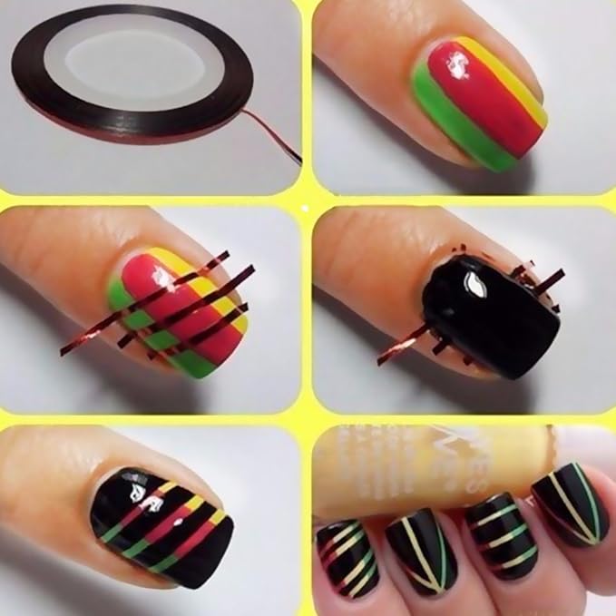 Amazon 4枚入り ローズゴールド 輝 ネイルラインテープ ジェルネイル ネイル ネイルアート ネイリスト ネイル定番 セルフネイル ネイルアート用品 テープ ネイルシール ネイルテープ フレンチライン ゴールド シルバー テープ 幅広 太い ボーダー グリッター ラメ