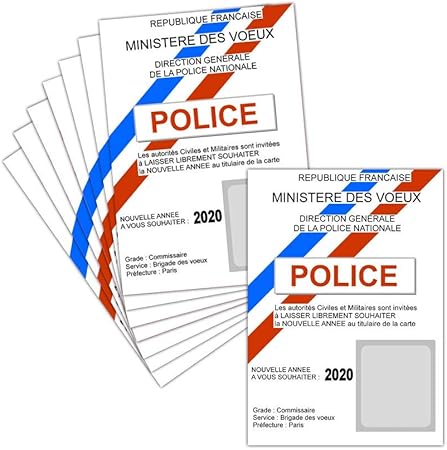 Carte De Voeux 2020 Humour 8 Cartes Postales 3 Formats Dispos Carte La Nouvelle Année 2020 De La Police