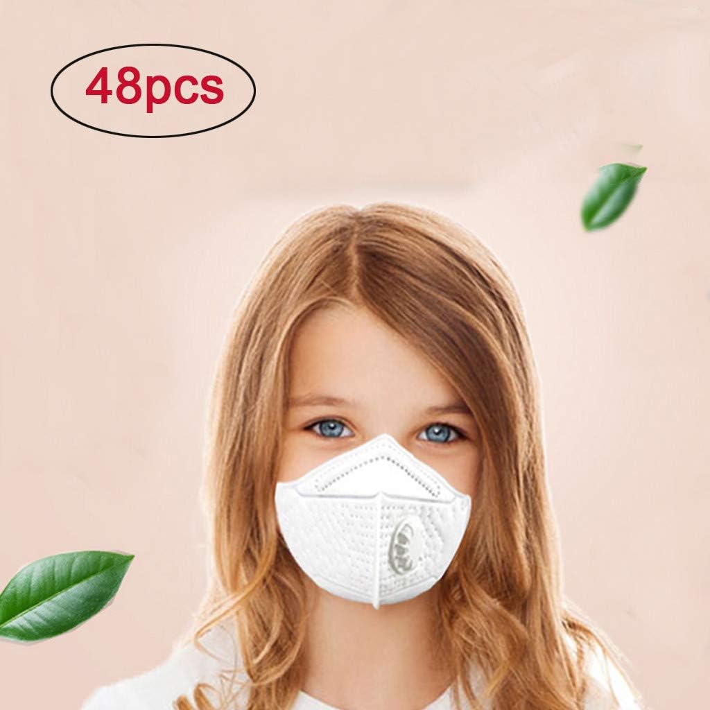 OldSch001 Face Masks N95 Particulate Respirator Masks with Valve Kids PM2.5 Dust Mask 6/12/24/48Pcs (48Pcs)