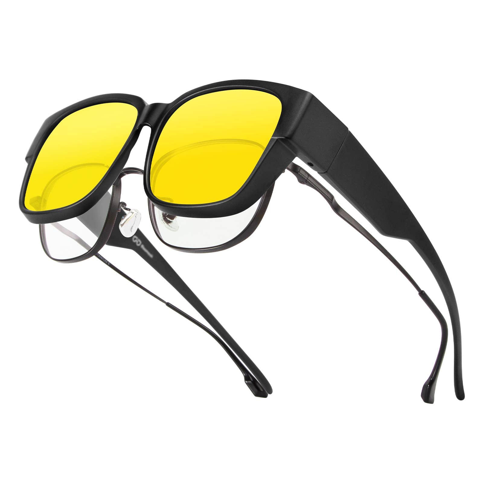 Bloomoak Polarized Night Driving Over Glasses/Fashion Oversized/Anti Glare for Women/Wrap Around Glasses/Suit for Driving