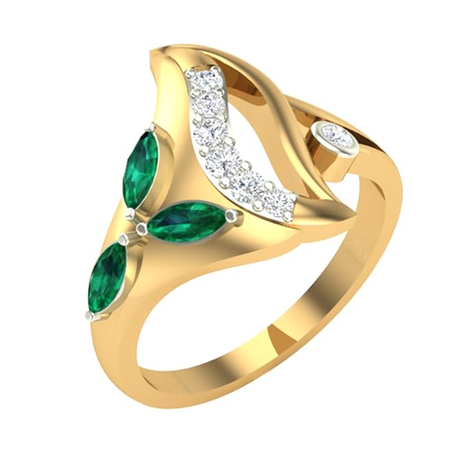 Buy Gold Diamond Ring in 24KT Plating Certified at Amazon.in